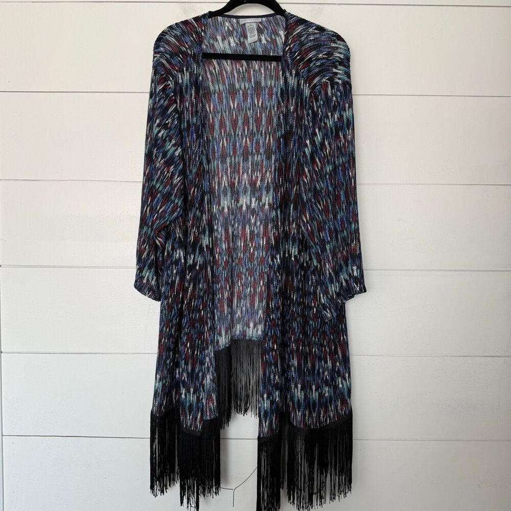 Catherine’s Women’s 3X Multicolored Tassel Cardigan
